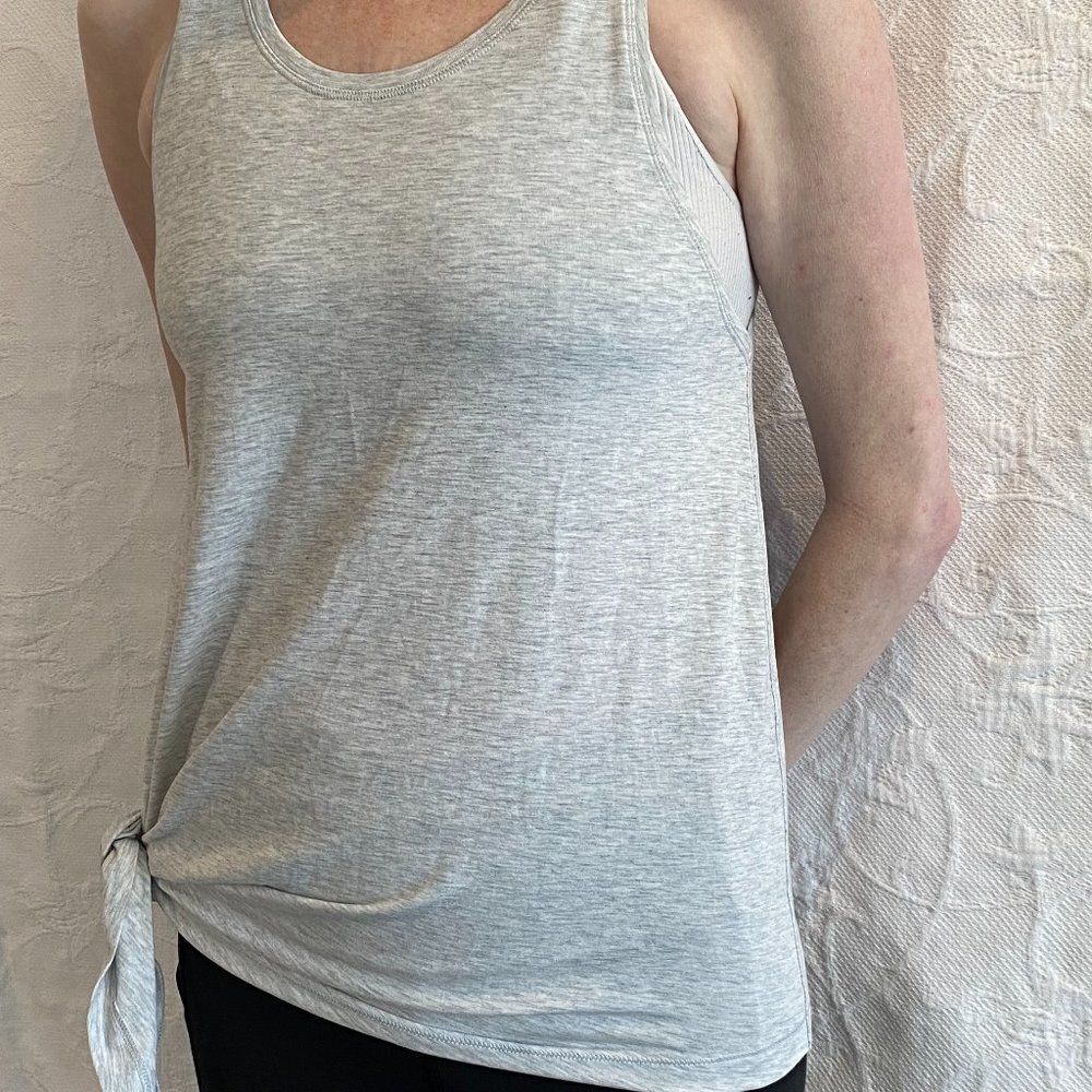 lululemon athletica Light Gray Tie-Front Tank Top